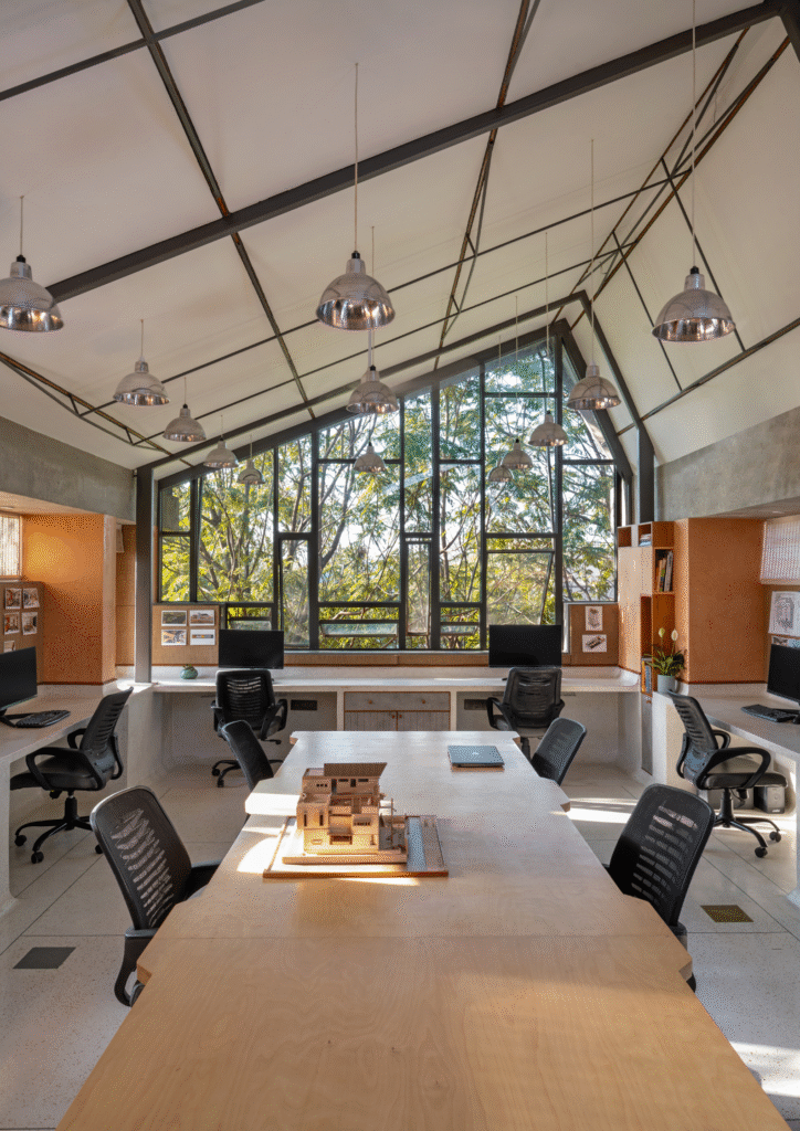 This Rooftop Studio In Ahmedabad Opens To Tree-Lined Skies But Works Like A Modern Oasis 1 5