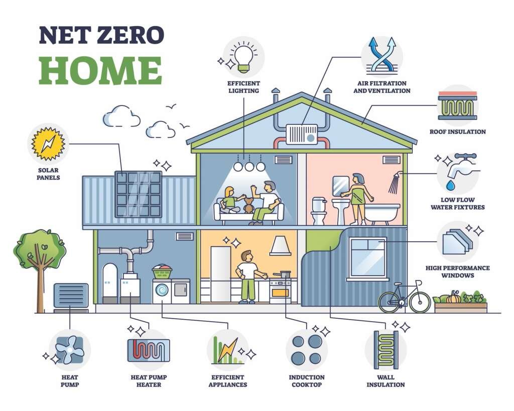 infographic describing methods to increase energy efficiency of a home