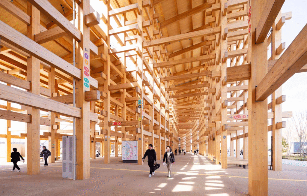 the grand ring by sou fujimoto. at 2km in circumference and reaching 20 metres high, it is the world’s largest wooden architectural structure
